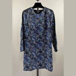 NEW Banana Republic Dress Womens 6 black blue flecked shift loose classic